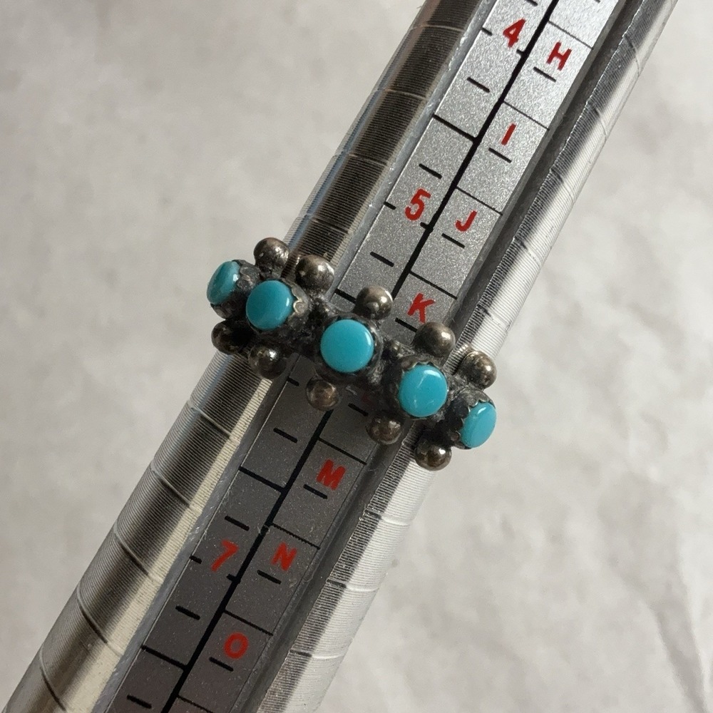 Sterling Silver Turquoise Band Ring Size 5.75 Southwestern Boho Statement